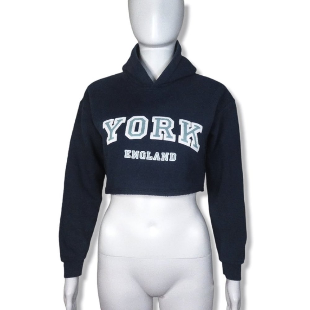 York England Crop Top Hoodie